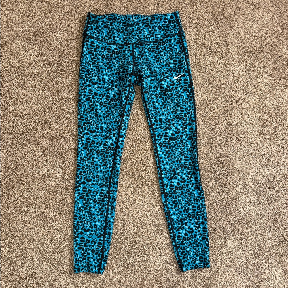 Nike Blue Leopard Print Leggings